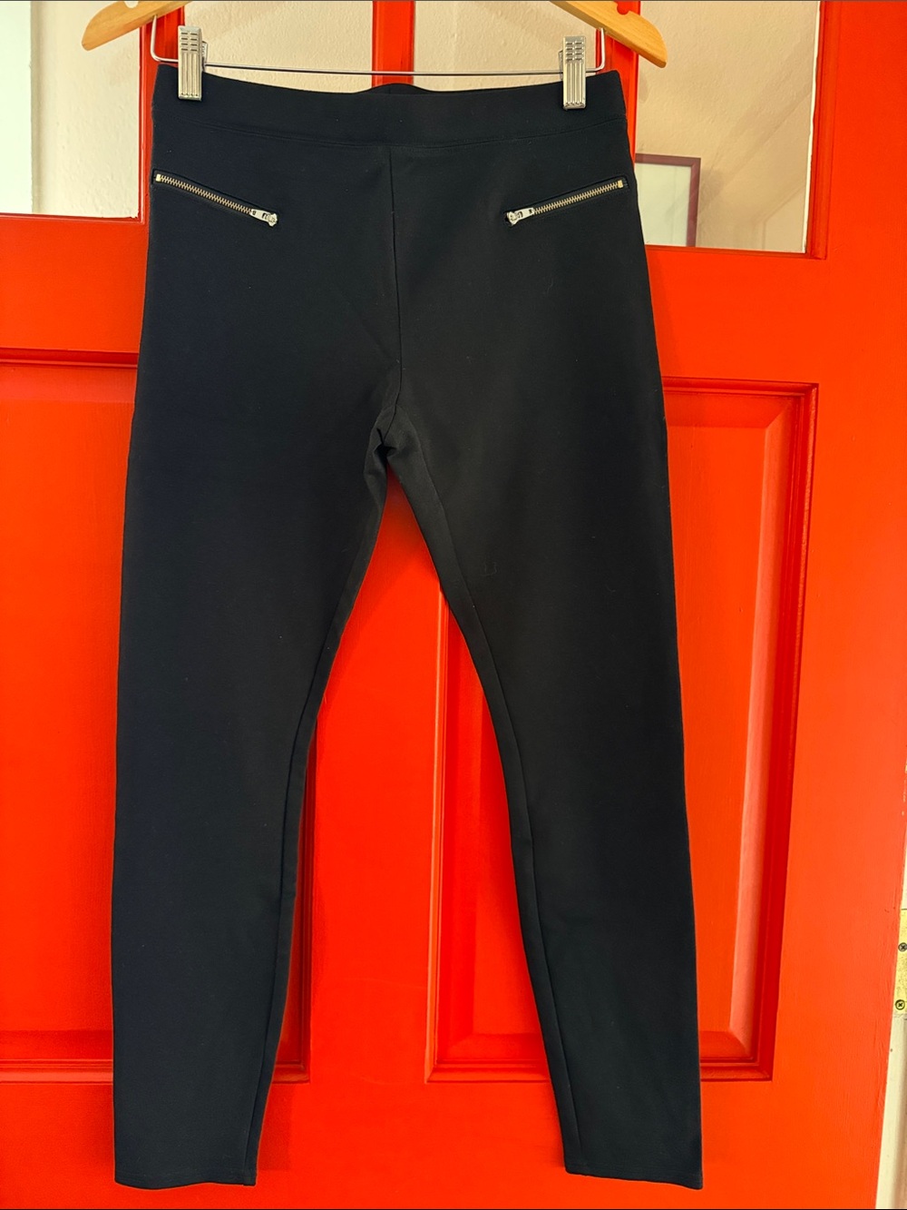 Black stretch rocker leggings
